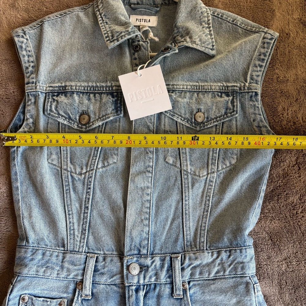NWT Pistola szXS Lennox Denim Romper in Color-Roma ,Anthropologie - Picture 9 of 16